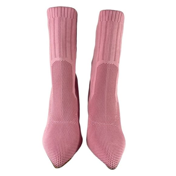 NWT Steve Madden Pink Stretch Knit Stiletto Bootie 9.5 - Picture 3 of 7